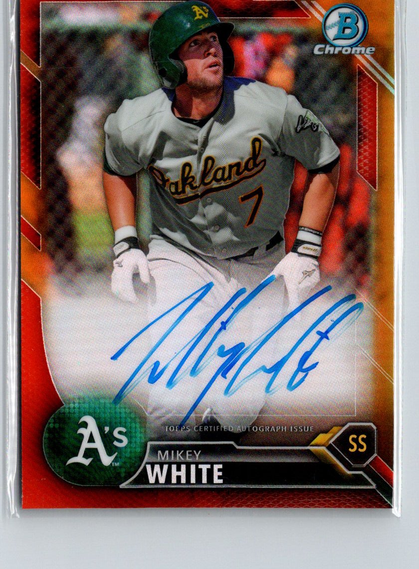 2016 Bowman Chrome #CPA-MW Mikey White Autographs Orange Refractor #/25 i39