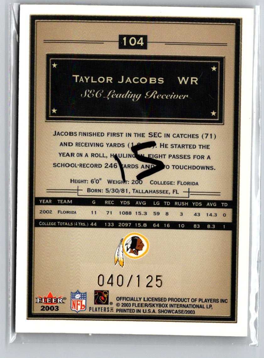 2003 Fleer Showcase #104 Taylor Jacobs Legacy #/125 i39