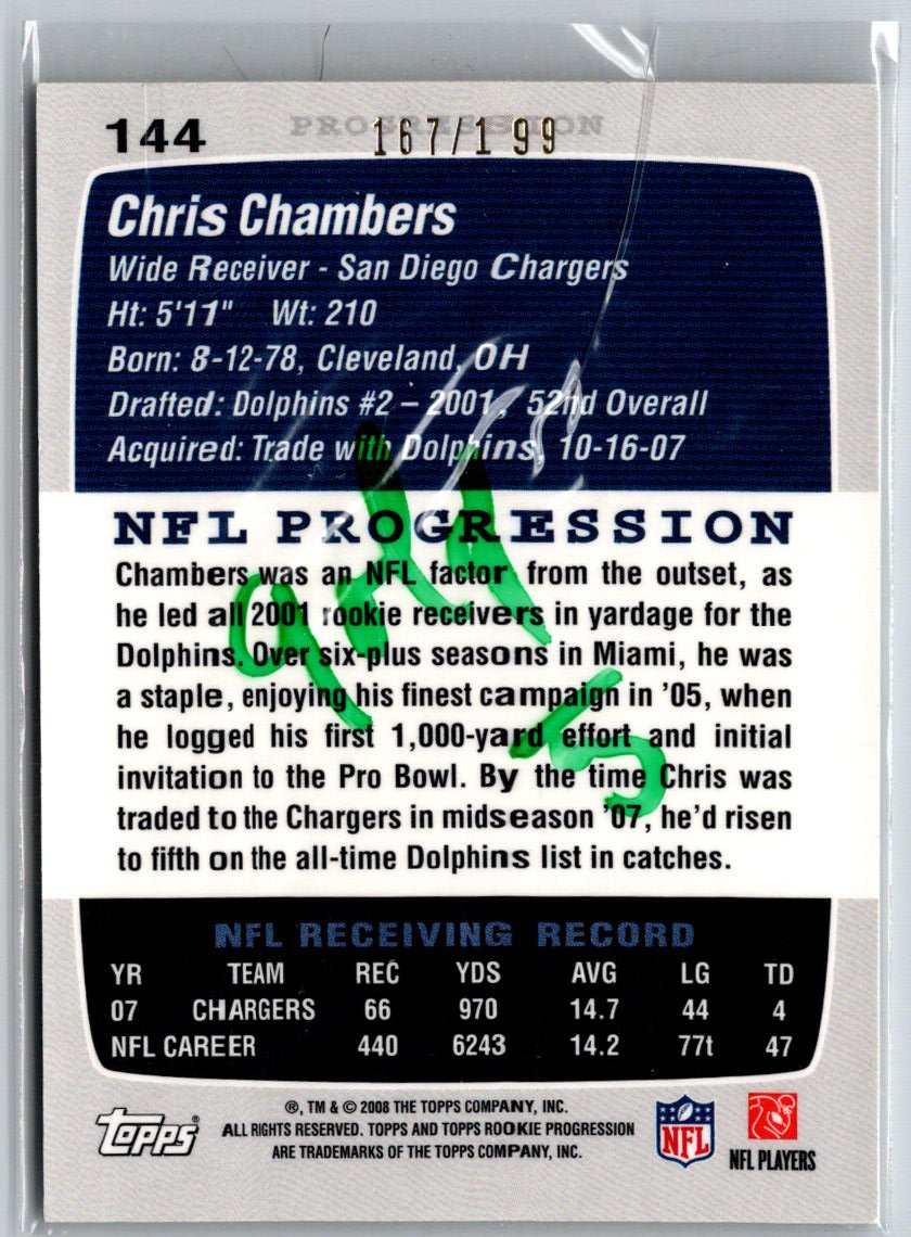 2008 Topps Rookie Progression #144 Chris Chambers Gold #/199 i39