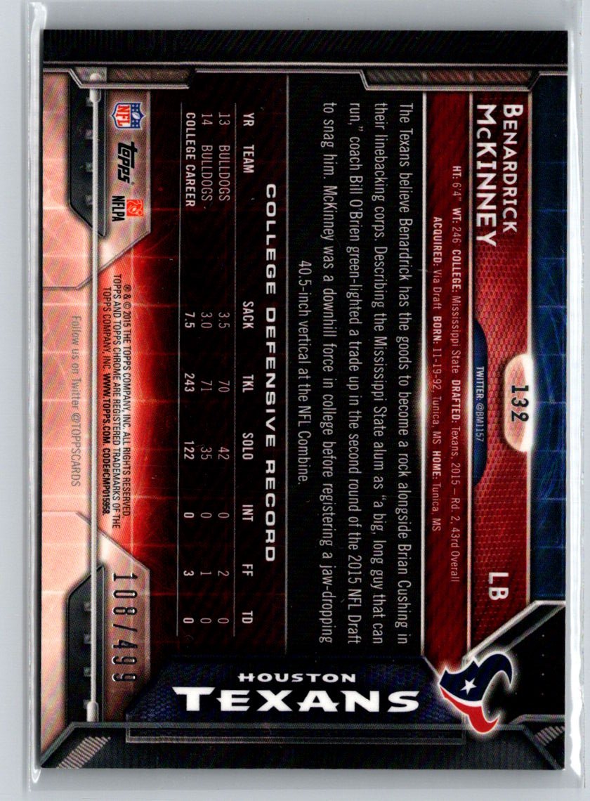 2015 Topps Chrome #132 Benardrick McKinney Camo Refractor #/499 i40