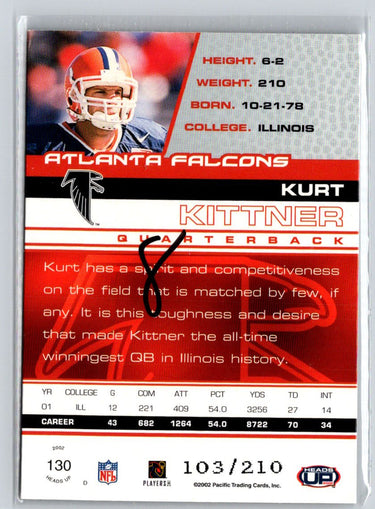 2002 Pacific Heads Up #130 Kurt Kittner Blue #/210 i41