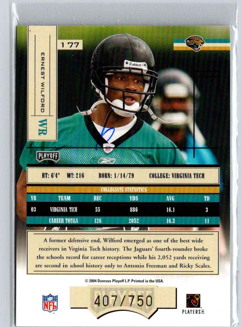2004 Playoff Absolute Memorabilia #177 Ernest Wilford #/750 i41