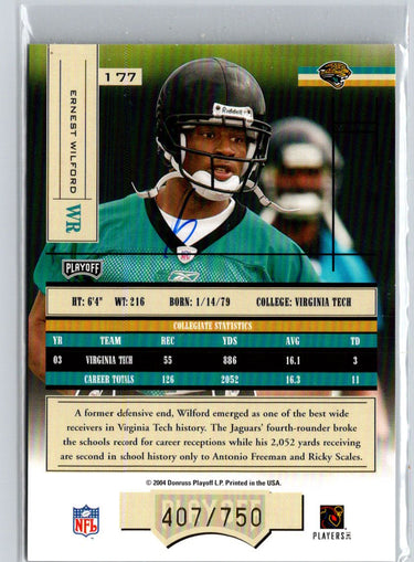 2004 Playoff Absolute Memorabilia #177 Ernest Wilford #/750 i41