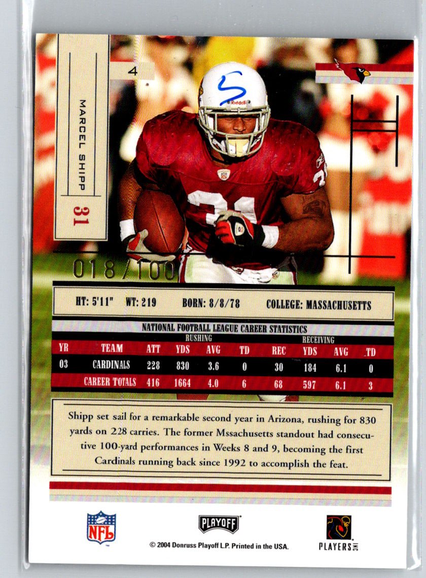 2004 Playoff Absolute Memorabilia #4 Marcel Shipp #/1150 i41