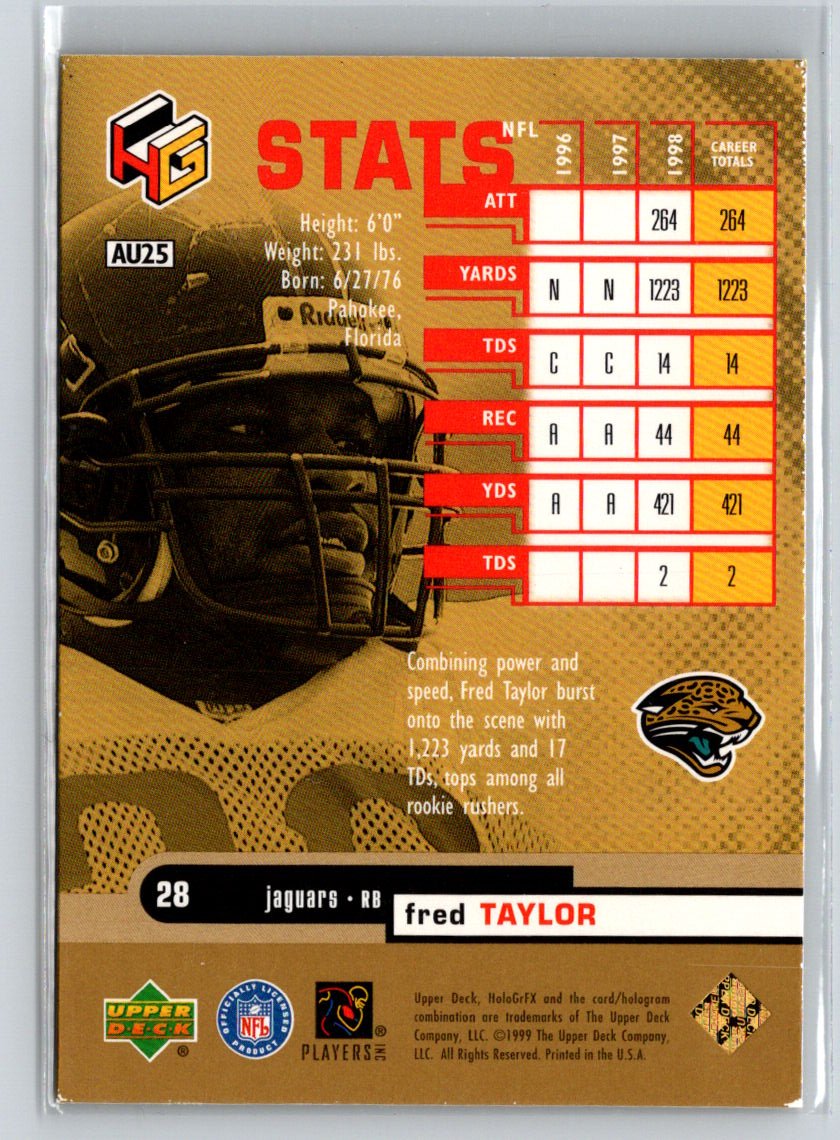 1999 Upper Deck HoloGrFX #AU25 Fred Taylor AuSome i42