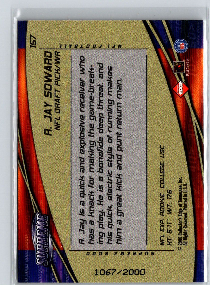 2000 Collector's Edge Supreme #157 R. Jay Soward #/2000 i42