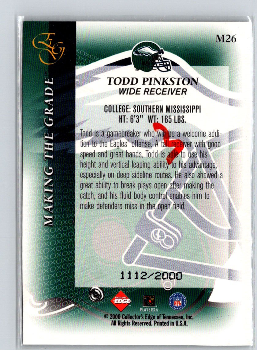 2000 Collector's Edge EG #M26 Todd Pinkston Making the Grade #/2000 i42