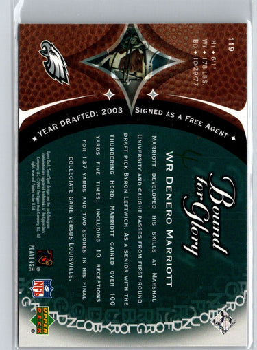 2003 Upper Deck Sweet Spot #119 Denero Marriott #/1500 i43