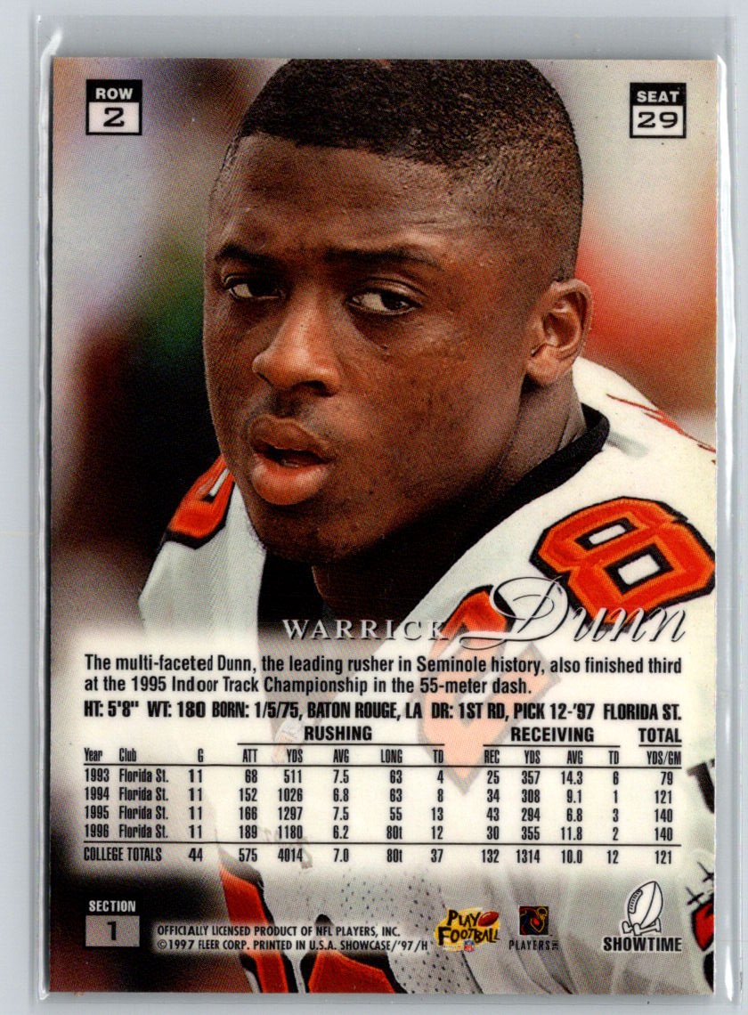 1997 Flair Showcase #29 Warrick Dunn i43