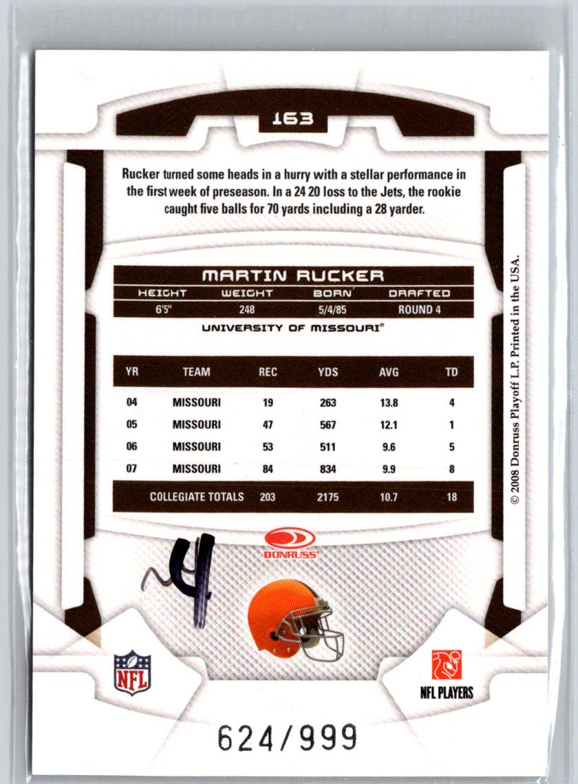 2008 Leaf Rookies & Stars Longevity #163 Martin Rucker Sapphire #/149 i43