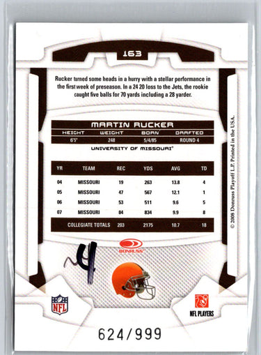 2008 Leaf Rookies & Stars Longevity #163 Martin Rucker Sapphire #/149 i43
