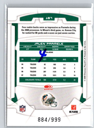 2008 Leaf Rookies & Stars Longevity #187 Jalen Parmele #/999 i44