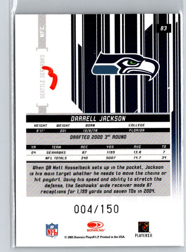 2005 Leaf Rookies & Stars Longevity #83 Darrell Jackson Emerald #/150 i44