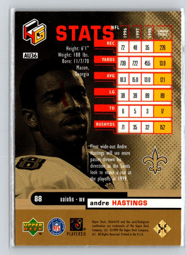1999 Upper Deck HoloGrFX #AU36 Andre Hastings AuSome i45