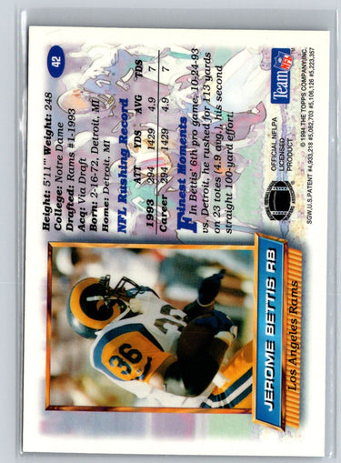 1994 Finest #42 Jerome Bettis Rookie Jumbos i45