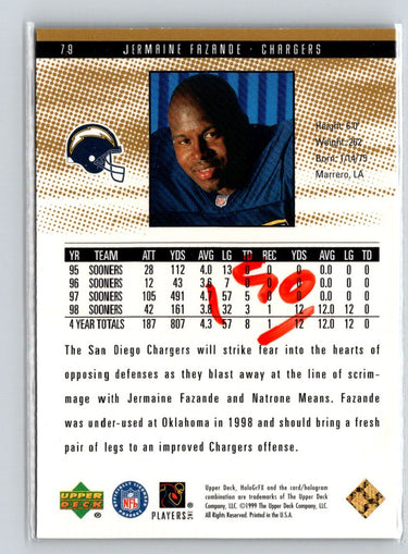 1999 Upper Deck HoloGrFX #79 Jermaine Fazande AuSome i47
