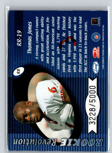 2000 Quantum Leaf #RR-19 Thomas Jones Rookie Revolution #/5000 i46