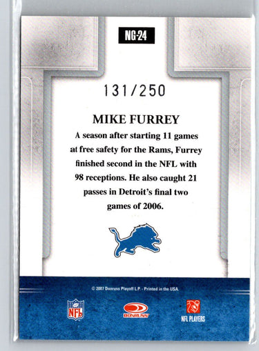 2007 Donruss Gridiron Gear #NG-24 Mike Furrey Next Generation Silver #/250 i47