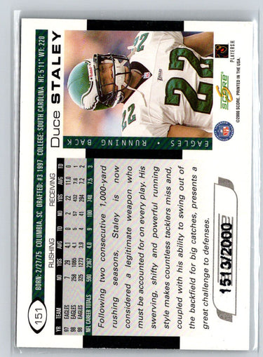 2000 Score #151 Duce Staley Scorecard #/2000 i56