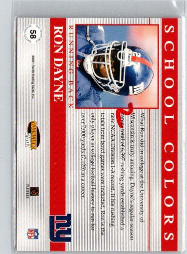 2001 Pacific Invincible #58 Ron Dayne School Colors #/2750 i61