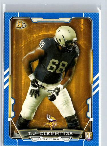 2015 Bowman #77 T.J. Clemmings Rookies Blue #/499 i59