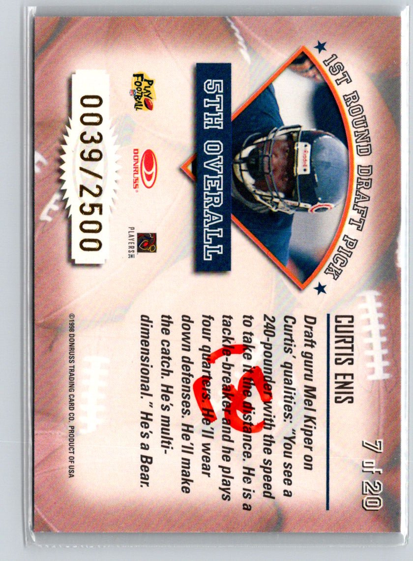 1998 Leaf Rookies & Stars #7 Curtis Enis Freshman Orientation #/2500 i63
