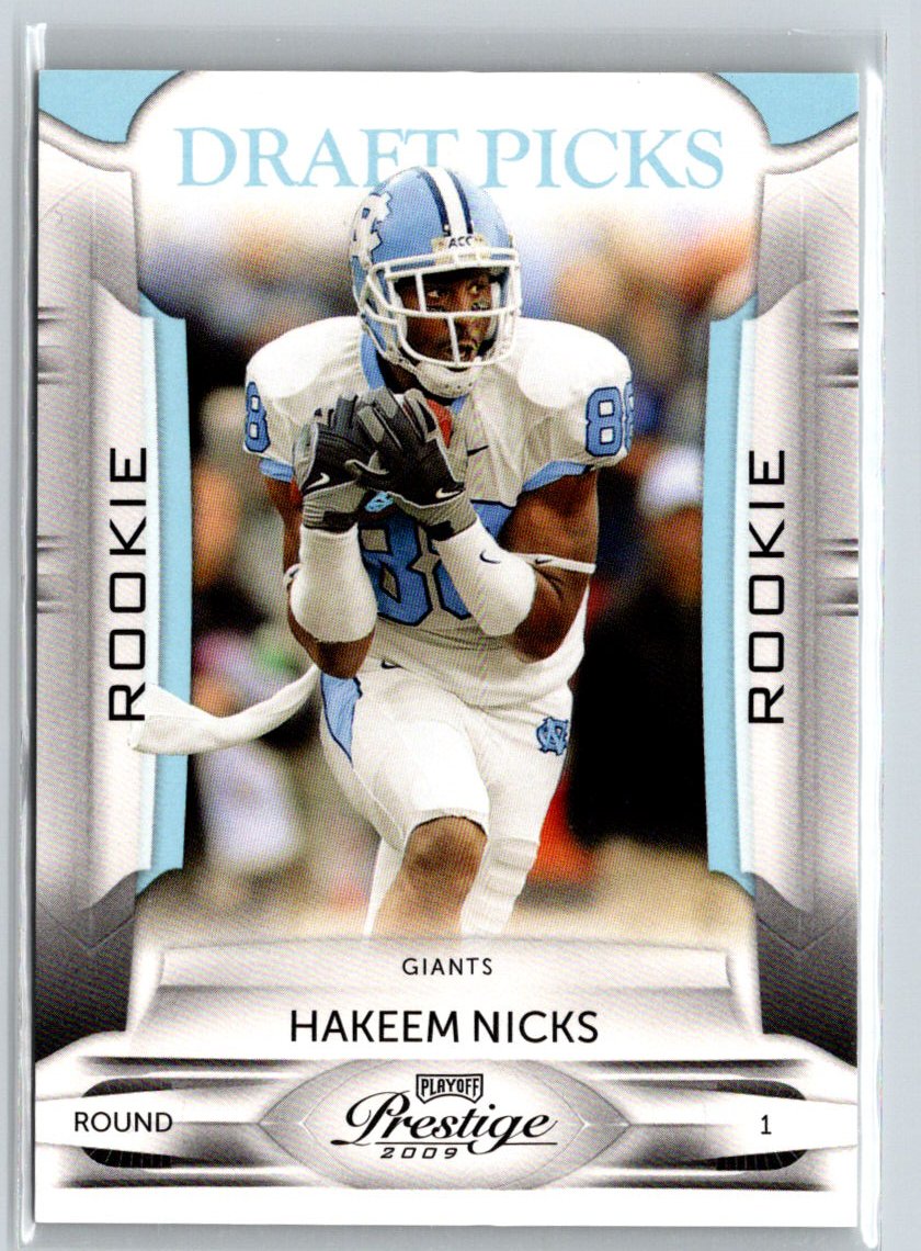 2009 Playoff Prestige #142 Hakeem Nicks Draft Picks Light Blue #/999 i58