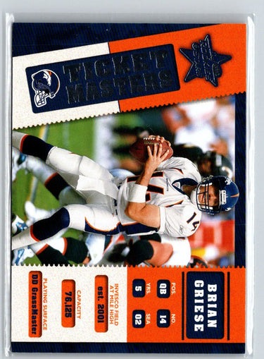 2002 Rookies & Stars #TM-8 Brian Griese Ashley Lelie Ticket Masters #/2500 i57