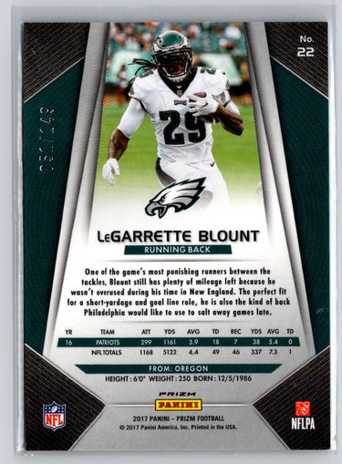2017 Panini Prizm #22 LeGarrette Blount Prizm Blue Wave #/149 i56