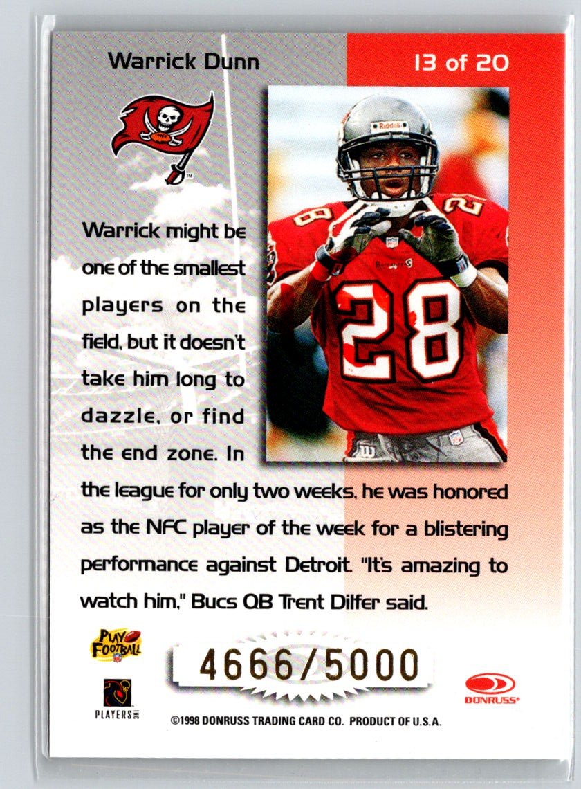 1998 Leaf Rookies & Stars #13 Warrick Dunn Touchdown Club #/5000 i63