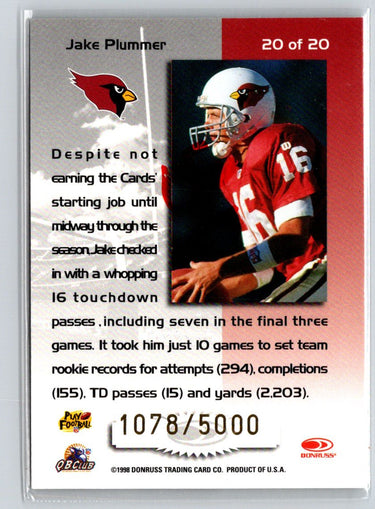 1998 Leaf Rookies & Stars #20 Jake Plummer Touchdown Club #/5000 i63