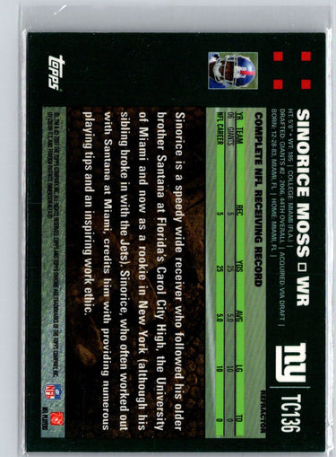 2007 Topps Chrome #TC136 Sinorice Moss Blue Refractors i61