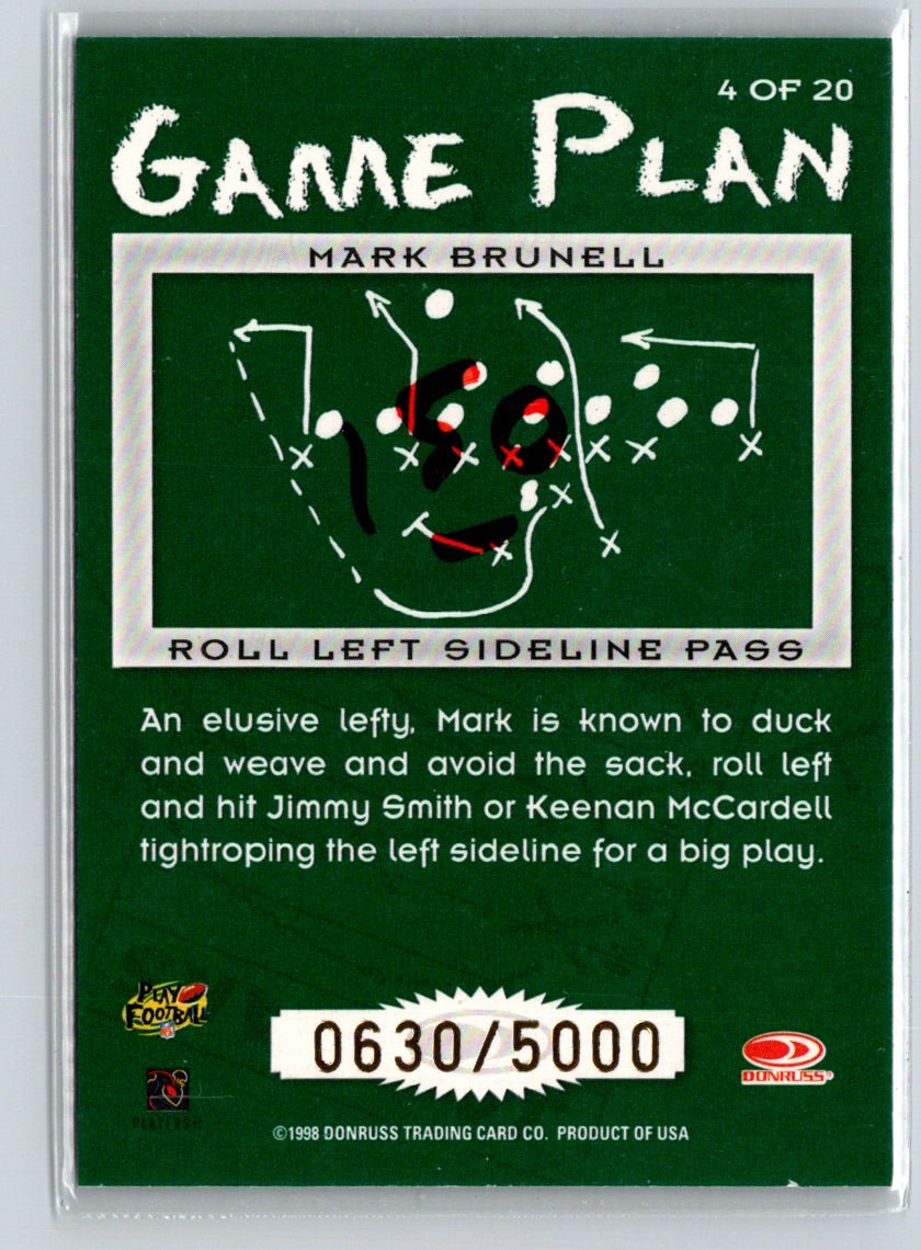 1998 Leaf Rookies & Stars #4 Mark Brunell Game Plan #/5000 i63