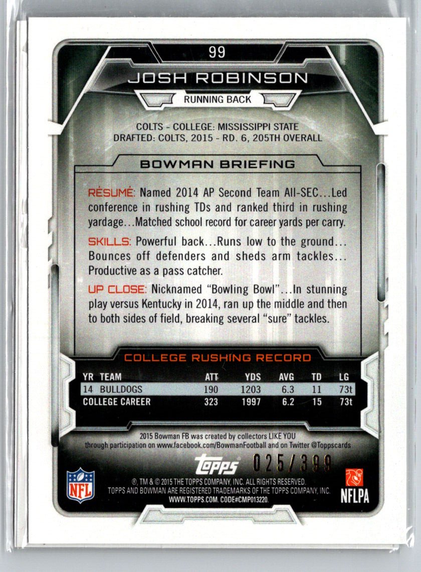 2015 Bowman #109 Nick Marshall Rookies Gold #/399 i64