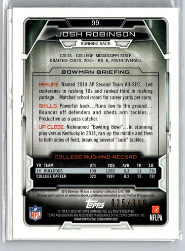 2015 Bowman #109 Nick Marshall Rookies Gold #/399 i64