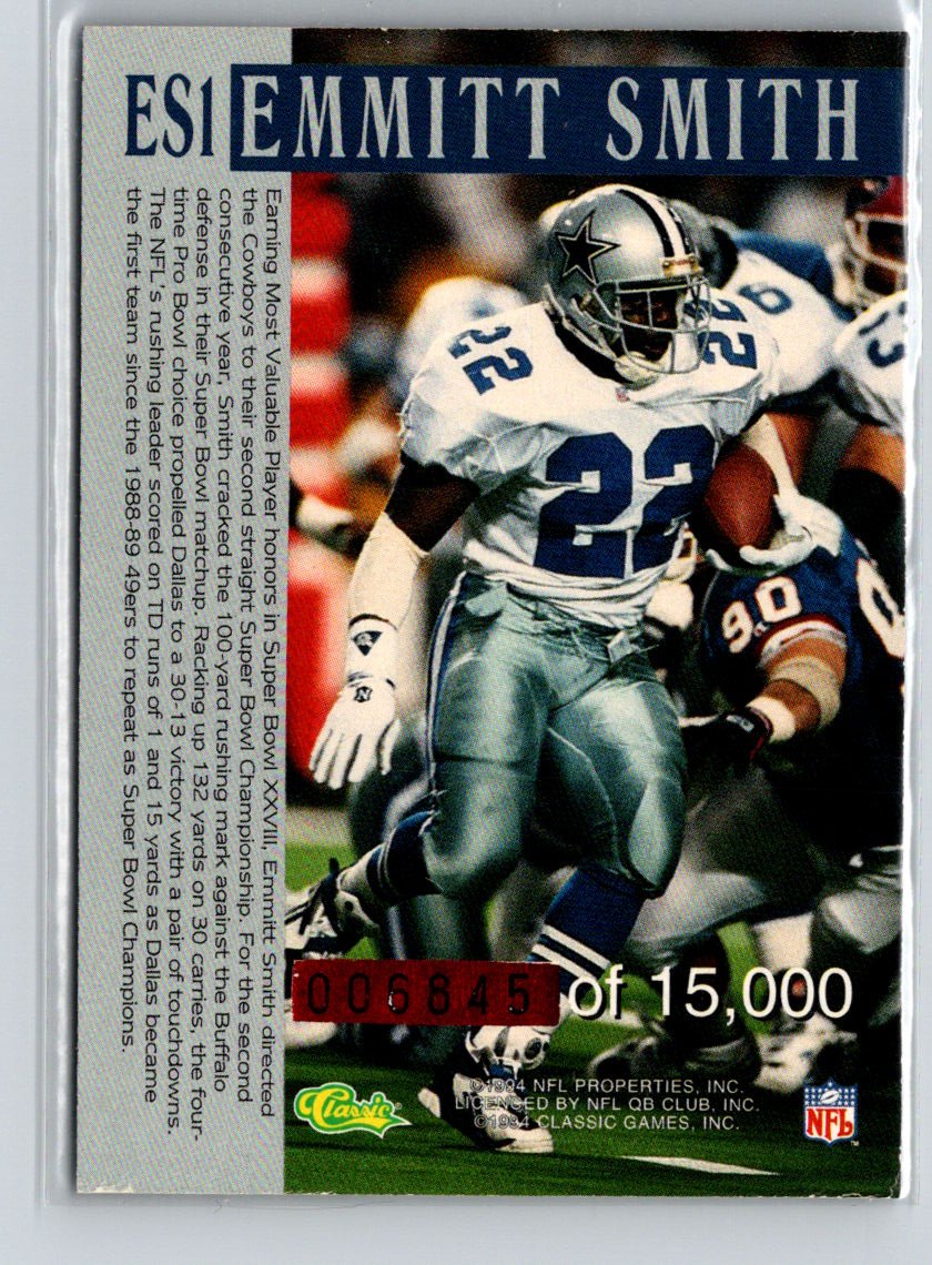 1994 Pro Line Live #ES1 Emmitt Smith MVP, #/15000 i56
