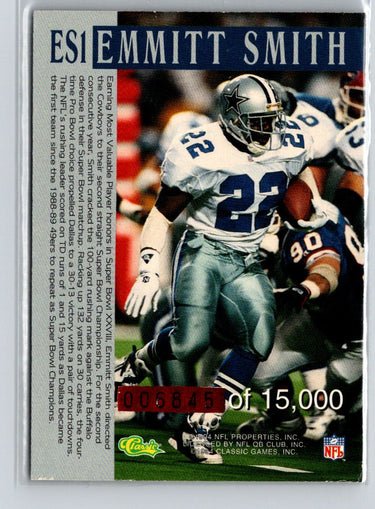 1994 Pro Line Live #ES1 Emmitt Smith MVP, #/15000 i56