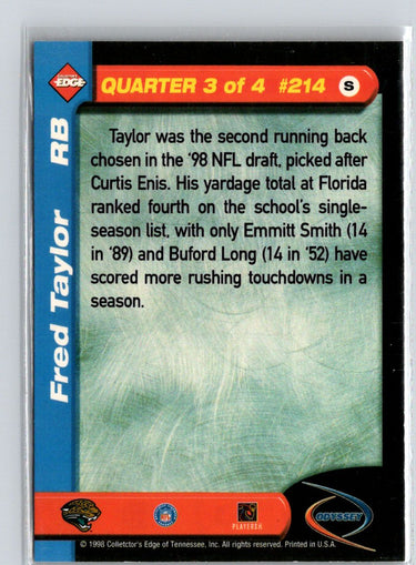 1998 Collector's Edge Odyssey #214 Fred Taylor i69