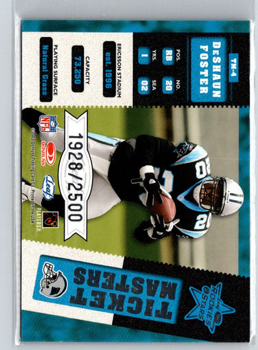 2002 Rookies & Stars #TM-4 Chris Weinke DeShaun Foster Ticket Masters #/2500 i57