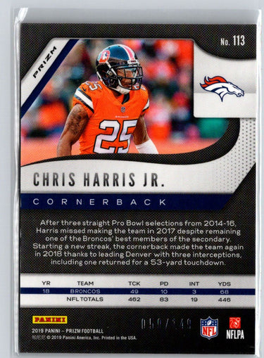 2019 Panini Prizm #113 Chris Harris Jr. Red Wave #/149 i61