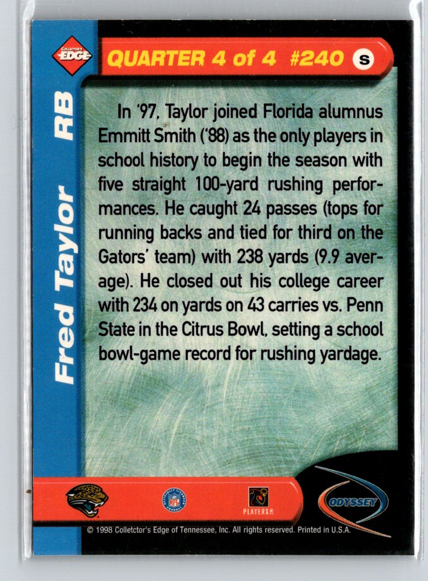 1998 Collector's Edge Odyssey #240 Fred Taylor i69