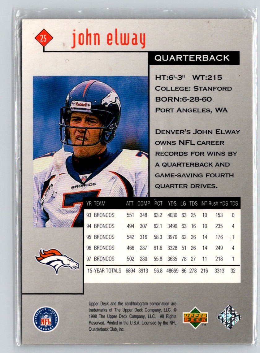 1998 Upper Deck Black Diamond Rookie Edition #25 John Elway i71