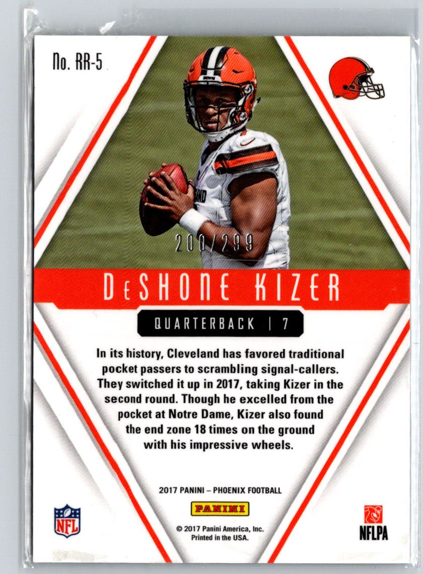 2017 Panini Phoenix #RR-5 DeShone Kizer Rookie Rising Red #/299 i72