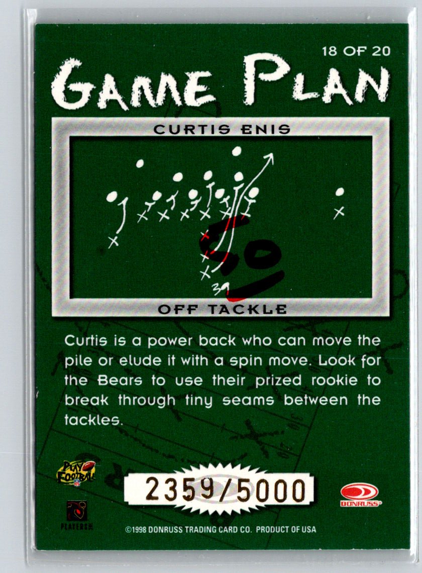 1998 Leaf Rookies & Stars #18 Curtis Enis Game Plan #/5000 i63