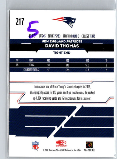 2006 Leaf Rookies & Stars Longevity #217 David Thomas #/599 i66