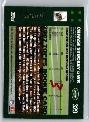 2007 Topps #329 Chansi Stuckey Copper #/2007 i67