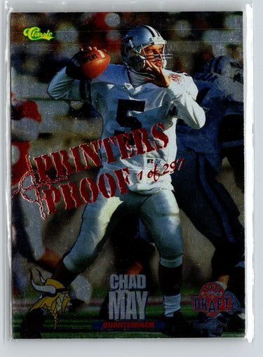 1995 Classic NFL Rookies #34 Chad May Printer's Proofs i58