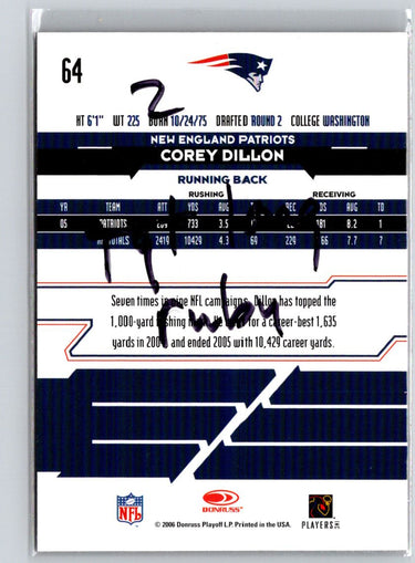 2006 Leaf Rookies & Stars Longevity #64 Corey Dillon Ruby #/249 i61