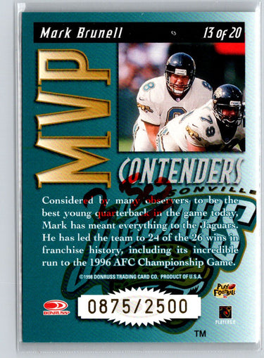 1998 Leaf Rookies & Stars #13 Mark Brunell MVP Contenders #/2500 i63
