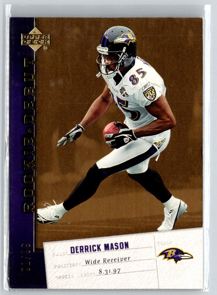 2006 Upper Deck Rookie Debut #8 Derrick Mason Gold #/99 i62